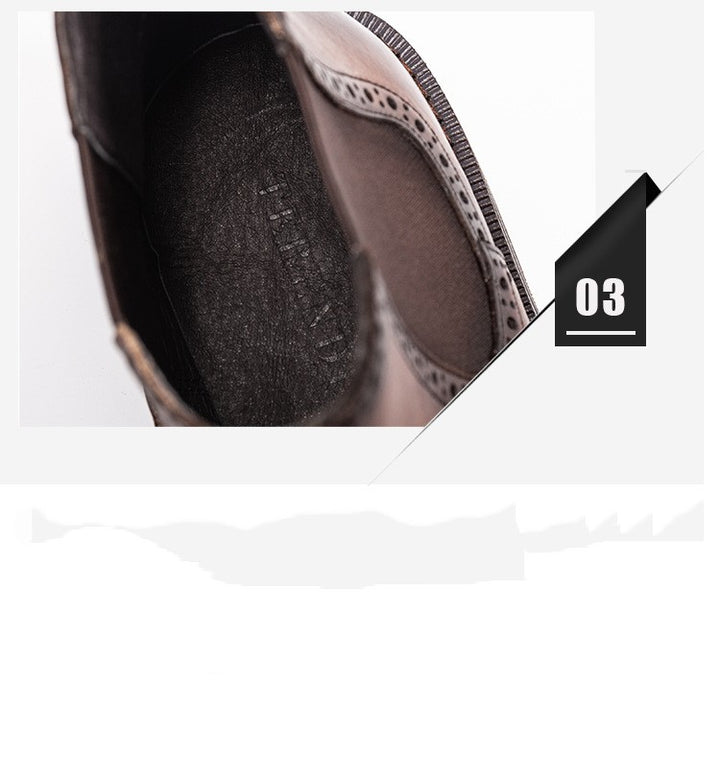 Herren Brogues aus Leder in Schwarz mit Retro-Stil