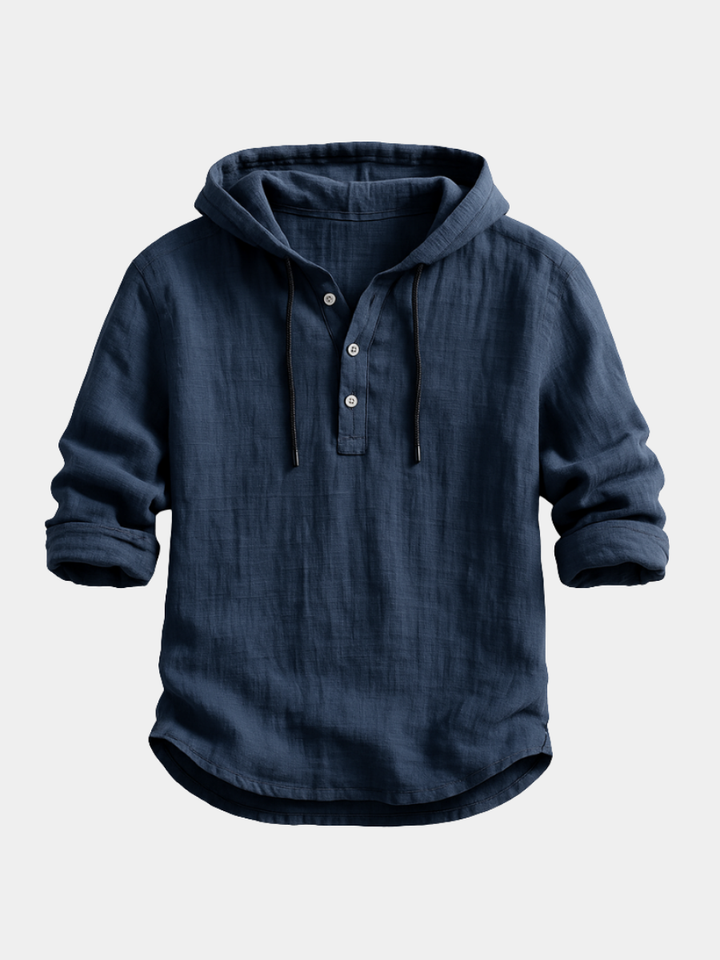 Noah | Herren Kapuzenpullover mit Knopfleiste