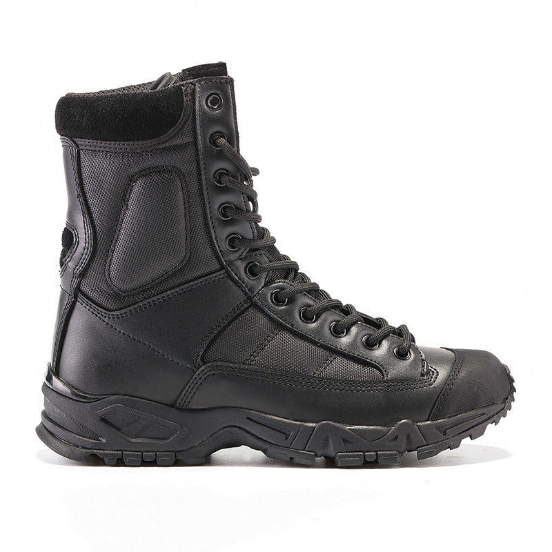 Herren Militärstiefel aus Stoff in Schwarz und Sandfarben