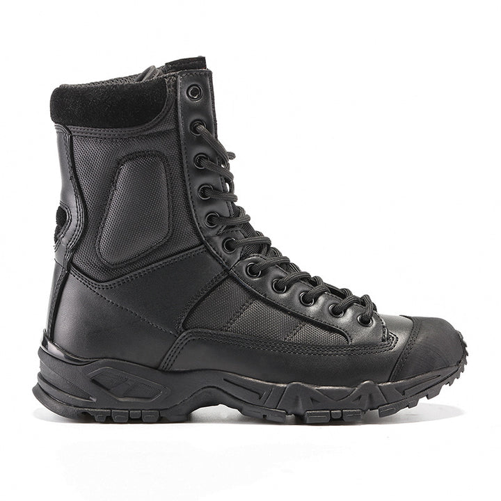 Herren Militärstiefel aus Stoff in Schwarz und Sandfarben