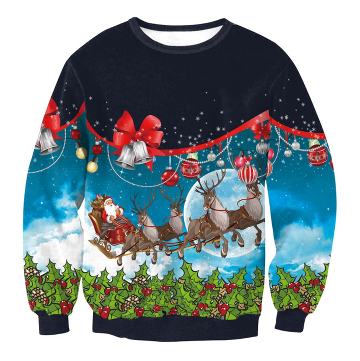Lustiger Weihnachtspullover Herren mit Santa-Elf Motiv