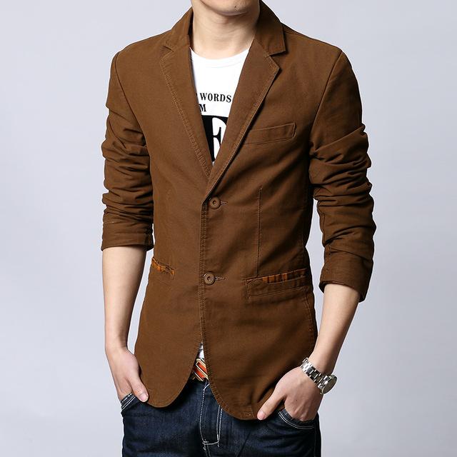 Herren Blazer Slim Fit Casual in Braun, Schwarz und Khaki
