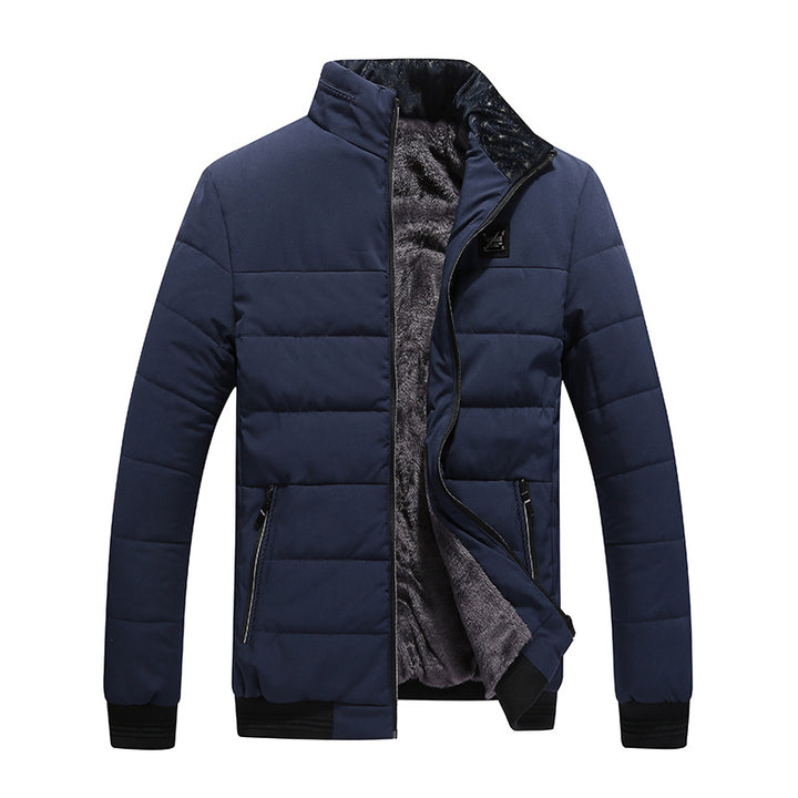 Gefütterte Herren Winterjacke mit Reissverschluss, Frontansicht