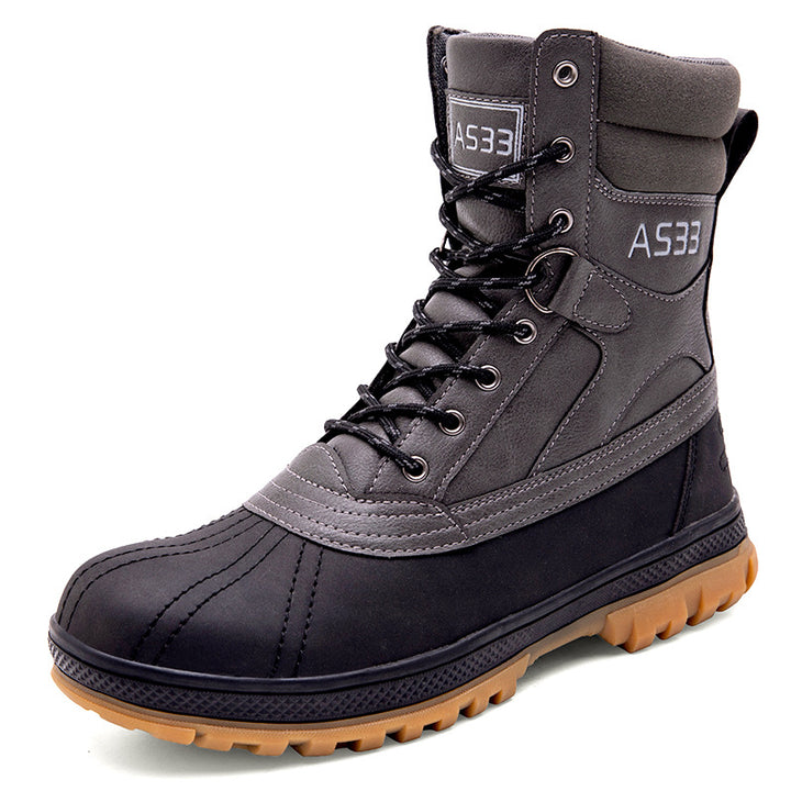 Herren Plateau Boots mit Schnürung in Schwarz