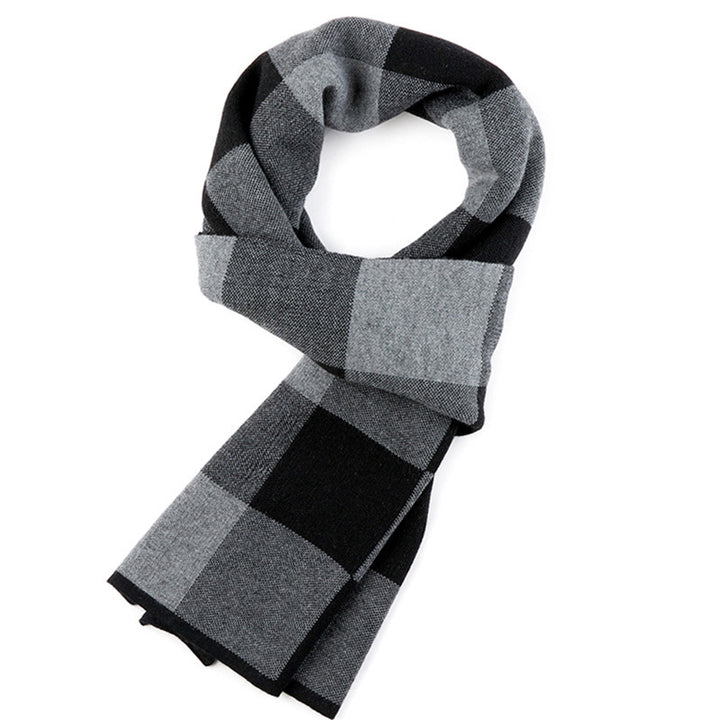 Herrenschal mit Karomuster im Retro-Stil, gestrickt