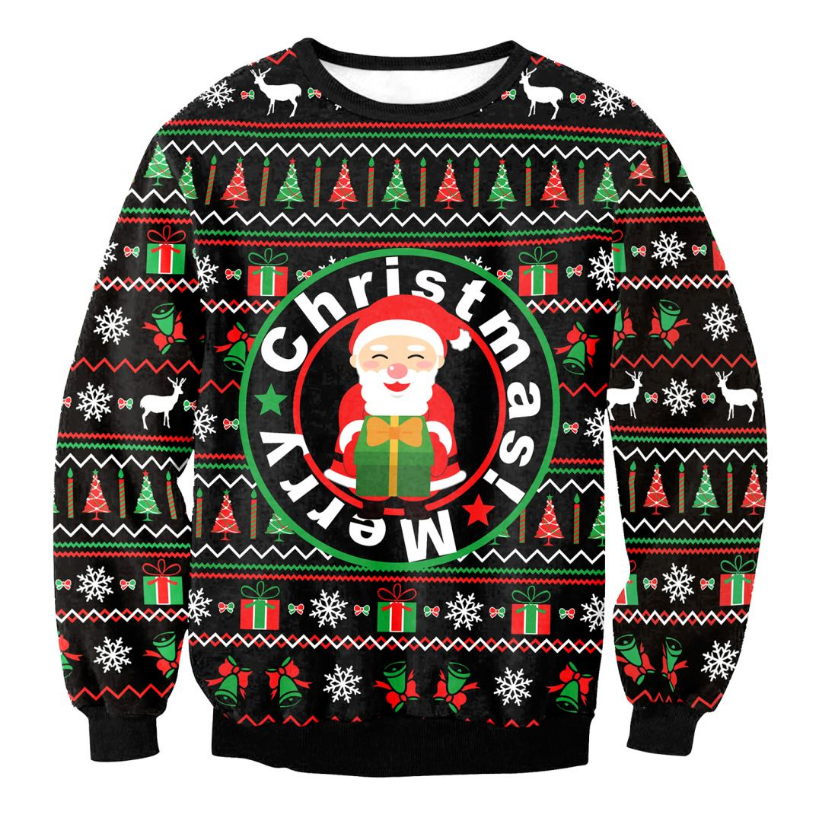 Lustiger Weihnachtspullover Herren mit Santa-Elf Motiv