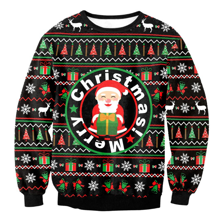 Lustiger Weihnachtspullover Herren mit Santa-Elf Motiv
