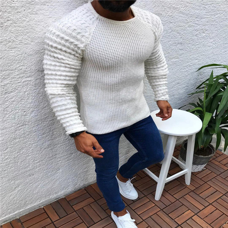 Herren Pullover Winter Sweatshirt Schwarz Weiss Rot Freizeit