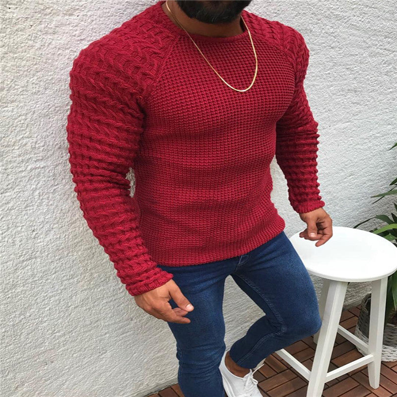 Herren Pullover Winter Sweatshirt Schwarz Weiss Rot Freizeit