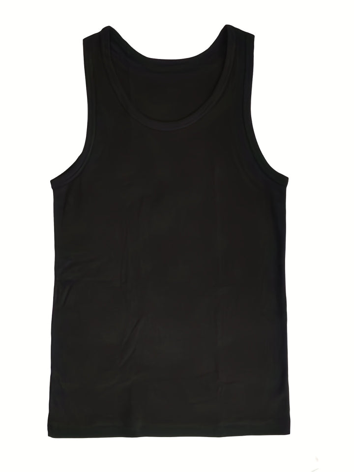 SwissFellas Herren Tank Top ärmellos mit Rundhalsausschnitt, schmale Passform
