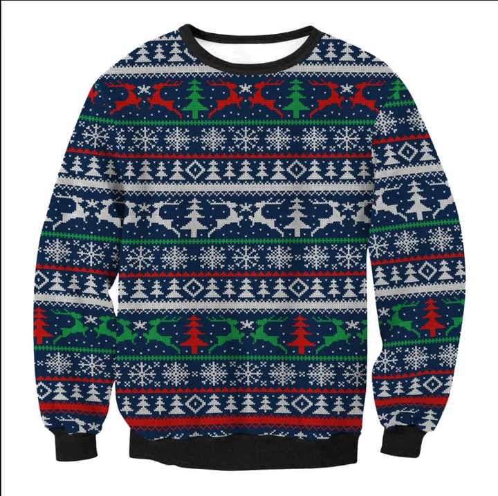 Lustiger Weihnachtspullover Herren mit Santa-Elf Motiv