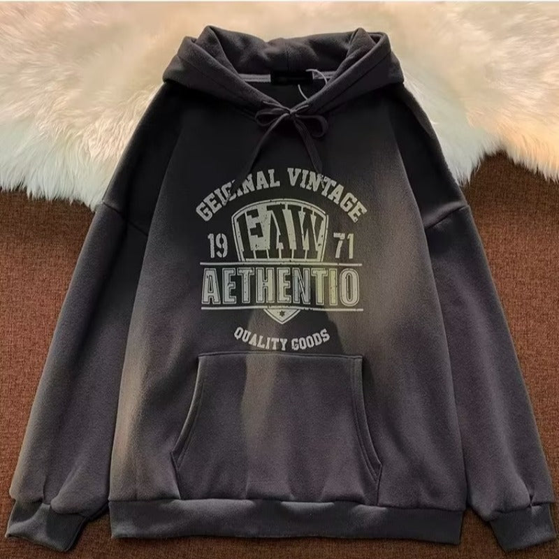 Herren Hoodie mit Print in Schwarz, Vorderansicht
