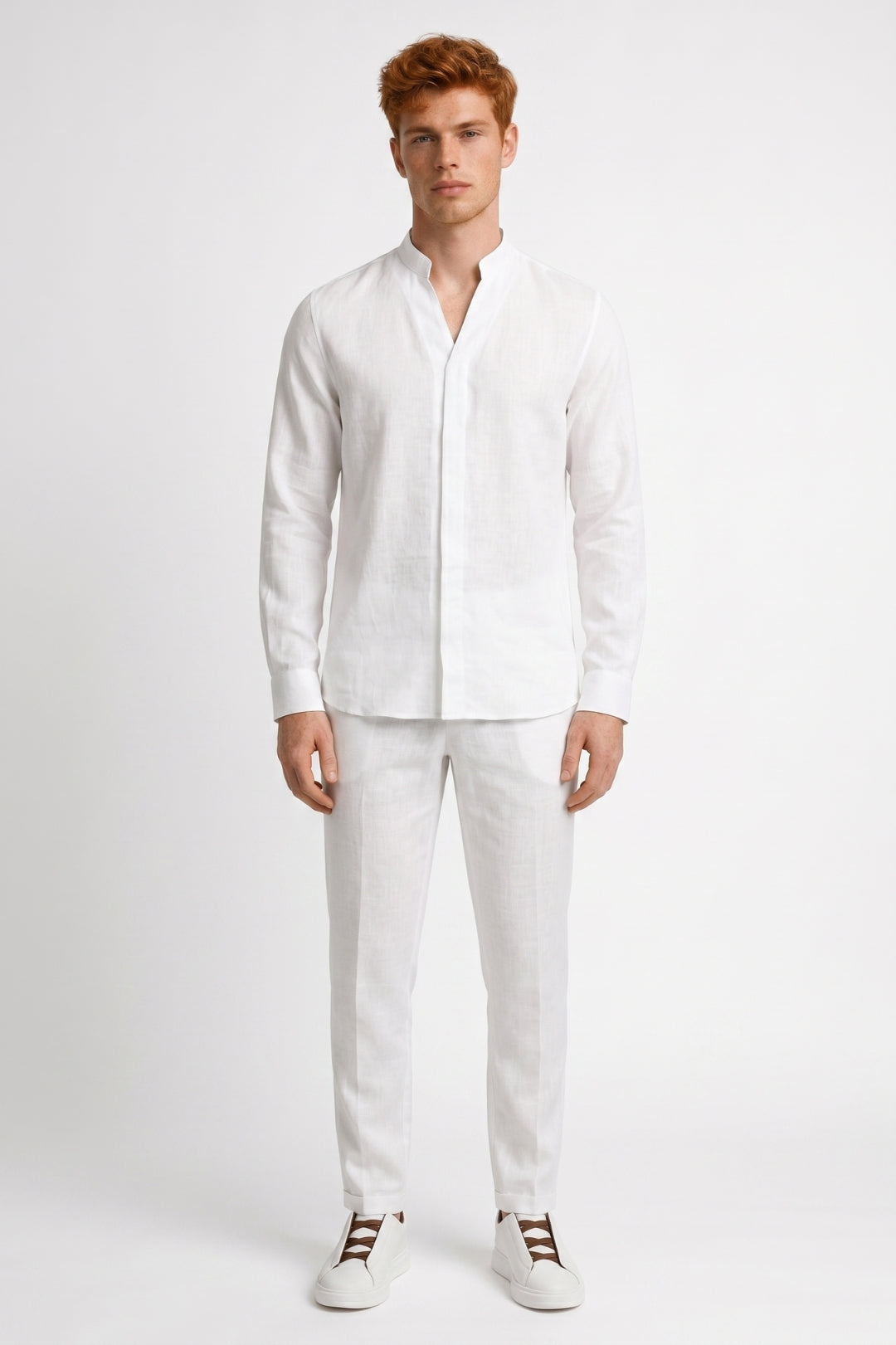 Lukas | Herren Sommer Set mit Stehkragen Hemd und Hose