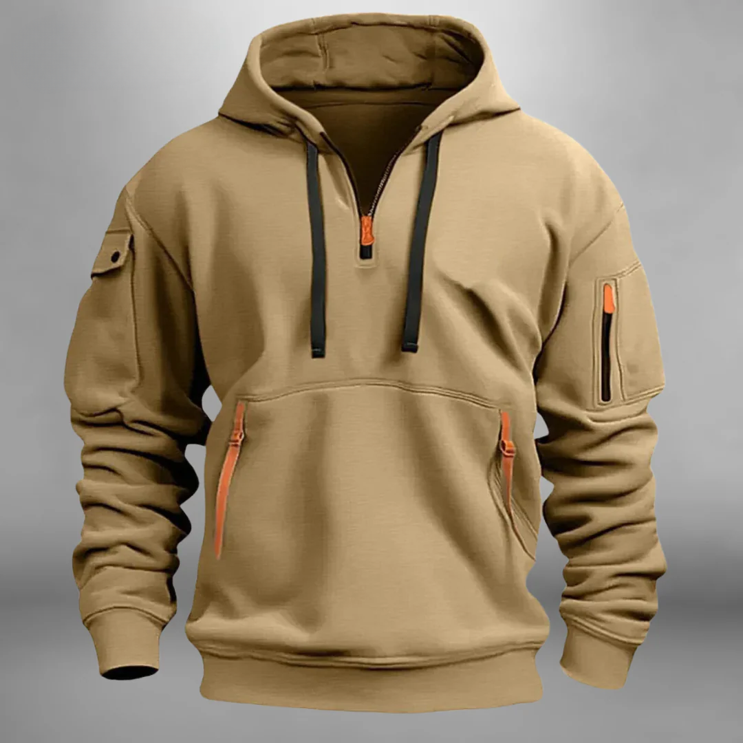 Mats | Herren Hoodie mit kurzem Reißverschluss