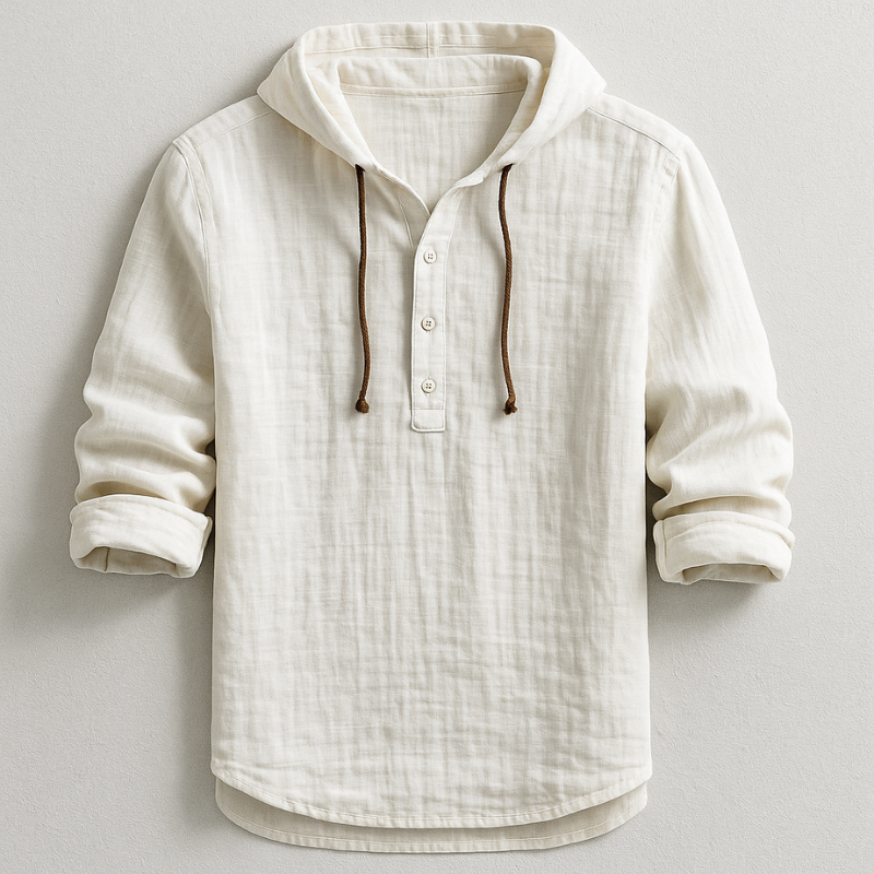 Noah | Herren Kapuzenpullover mit Knopfleiste