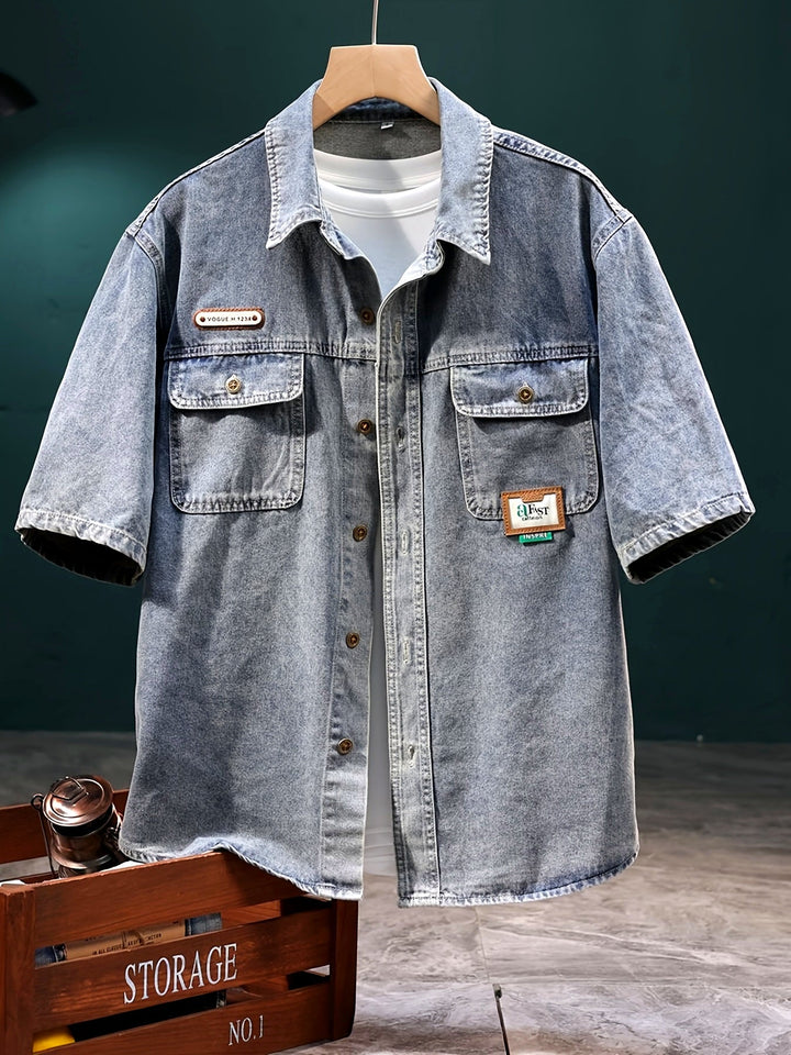 Rayan | Oversize Herren Jeanshemd mit Vintage-Waschung