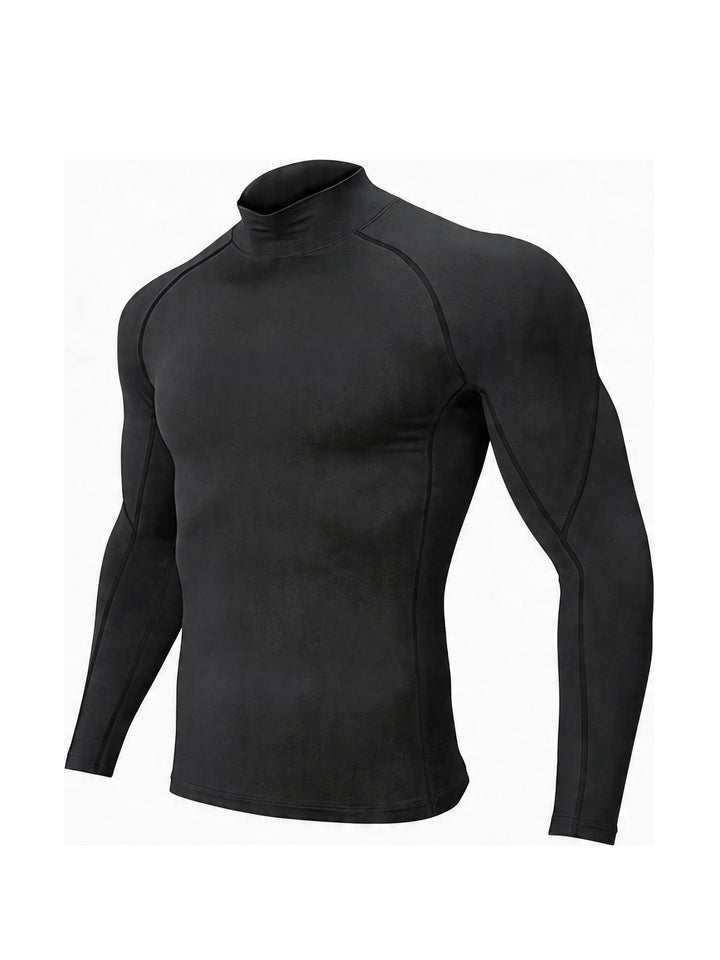 SwissFellas Herren Baselayer Kompressionsshirt mit Langarm, schmale Passform