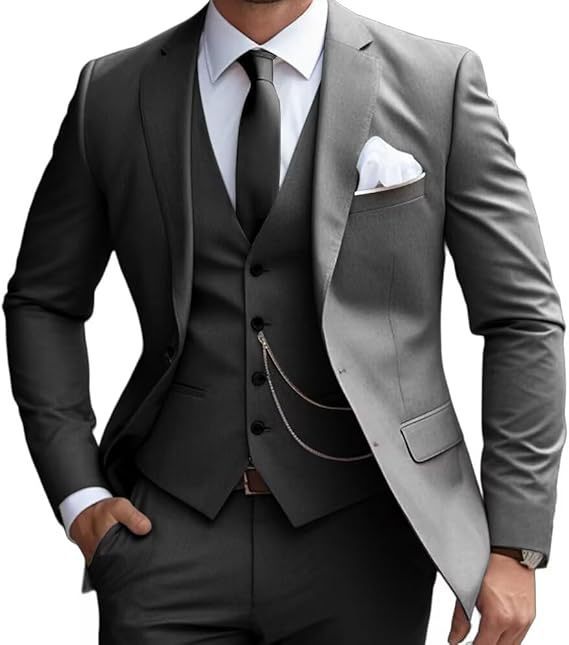 Herren Business Anzug Slim Fit 3-teilig mit Weste