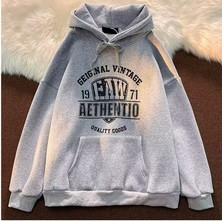 Herren Hoodie mit Print in Schwarz, Vorderansicht
