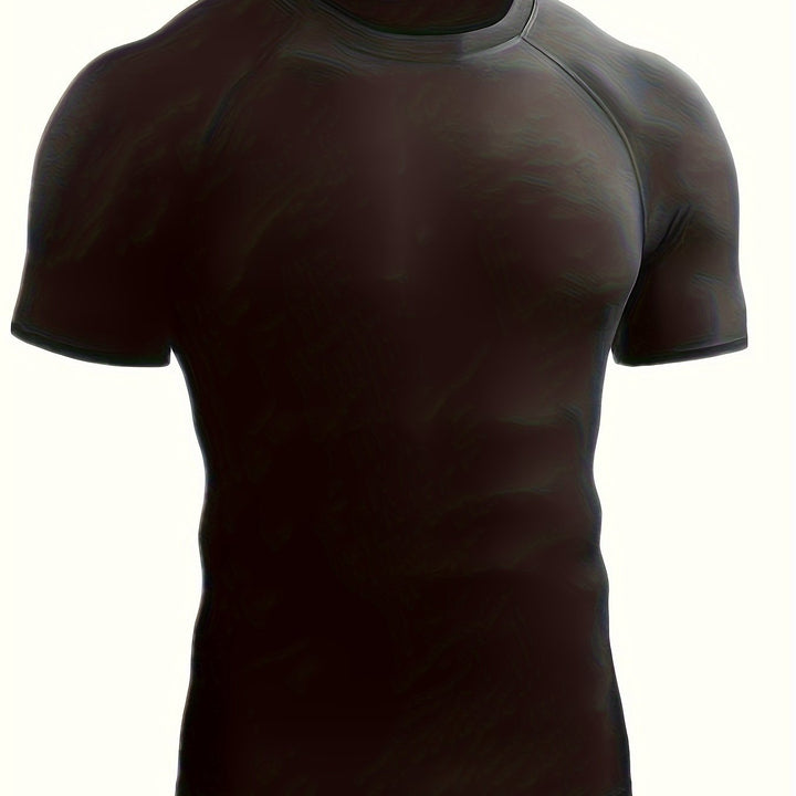 SwissFellas Herren Kompressions T-Shirt mit Kurzarm und Rundhals, schmale Passform