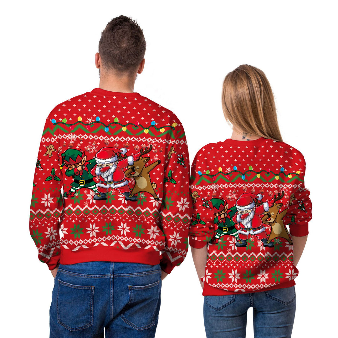 Herren Weihnachtspullover mit Rundhals und Digitaldruck