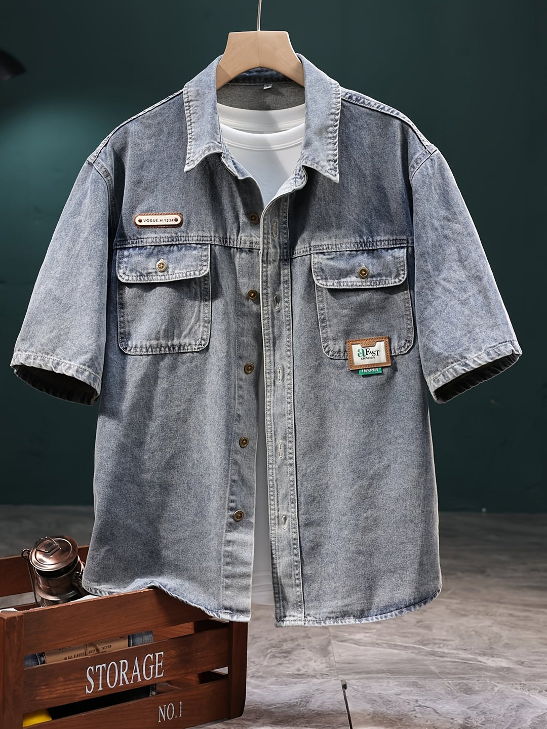 Rayan | Oversize Herren Jeanshemd mit Vintage-Waschung