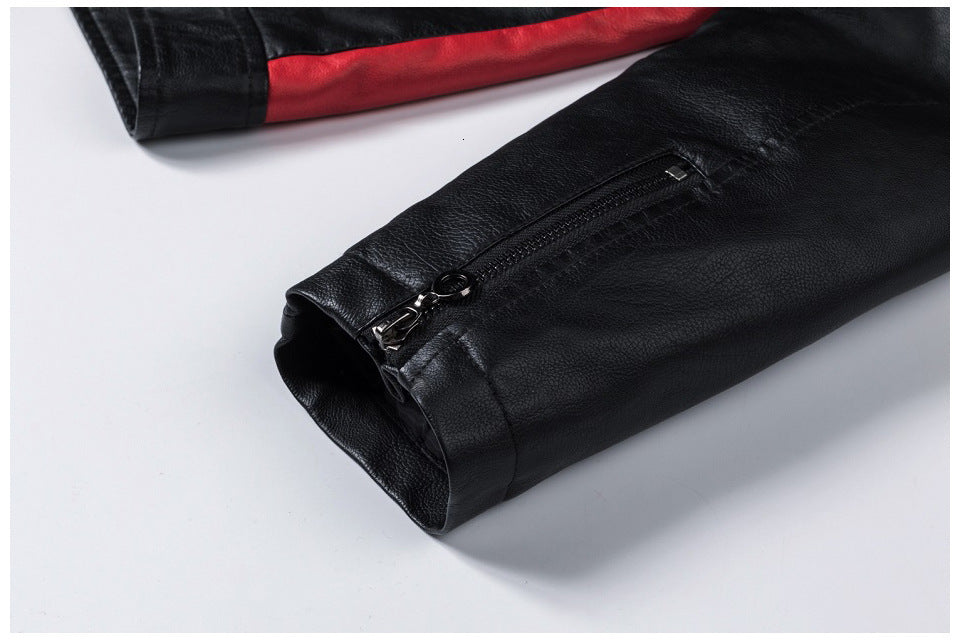 Herren Motorradjacke Retro mit Stehkragen Vorderansicht