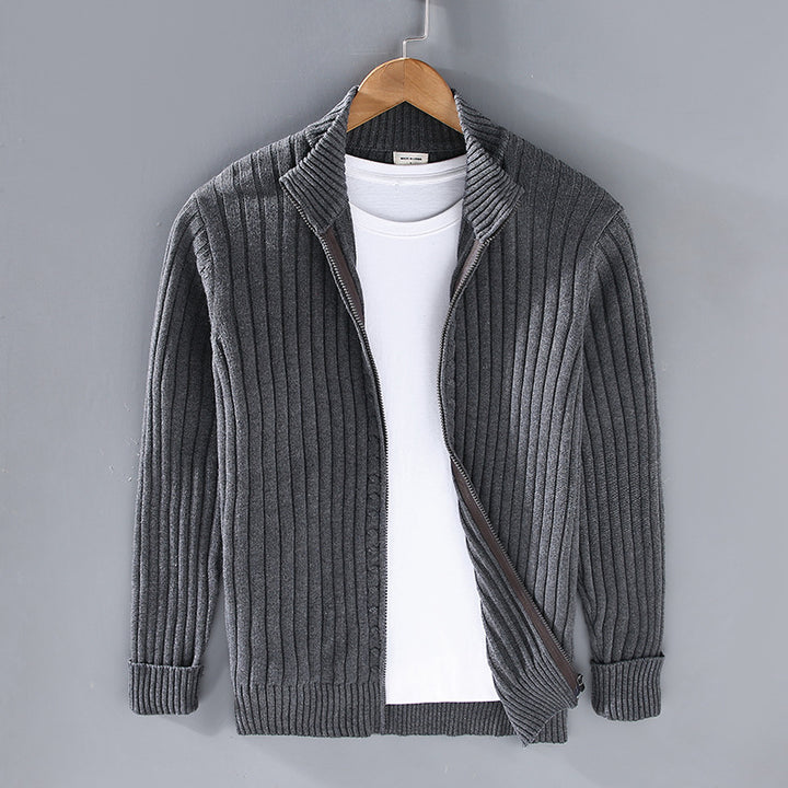 Herren Pullover-Jacke im Casual-Look in Schwarz