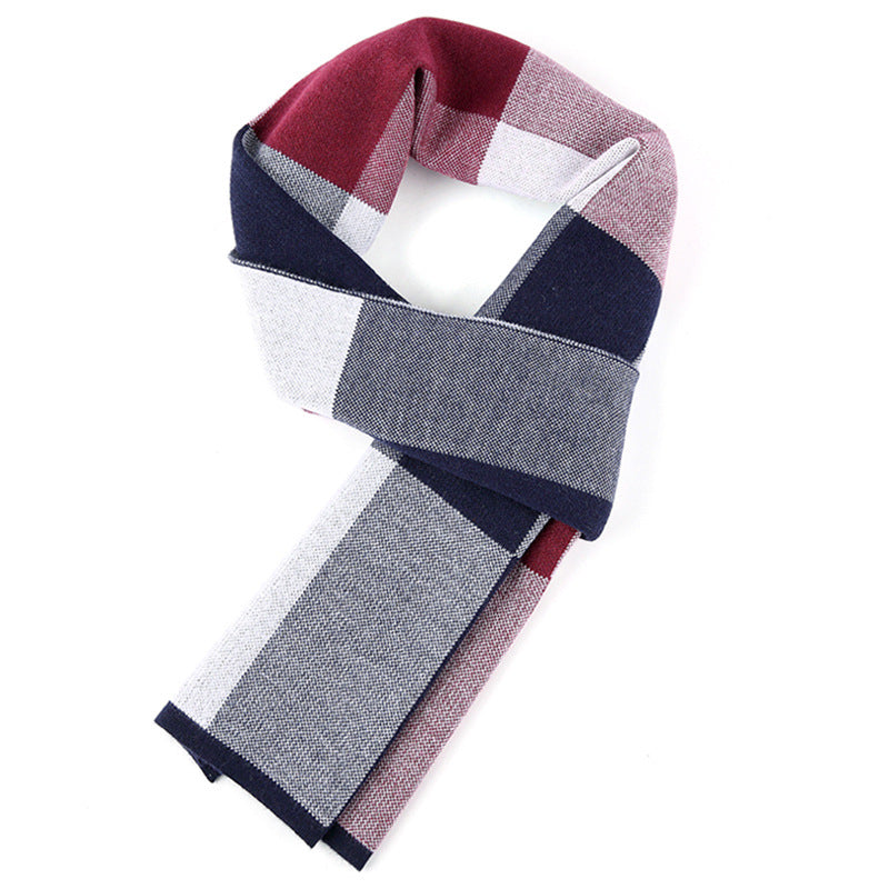 Herrenschal mit Karomuster im Retro-Stil, gestrickt