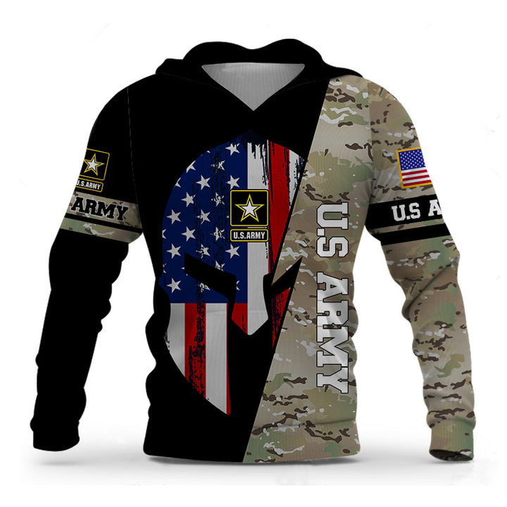 Herren Cardigan Hoodie mit 3D-Print im lockeren Schnitt
