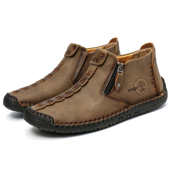 Herren Boots mit Reissverschluss in Schwarz, Seitenansicht