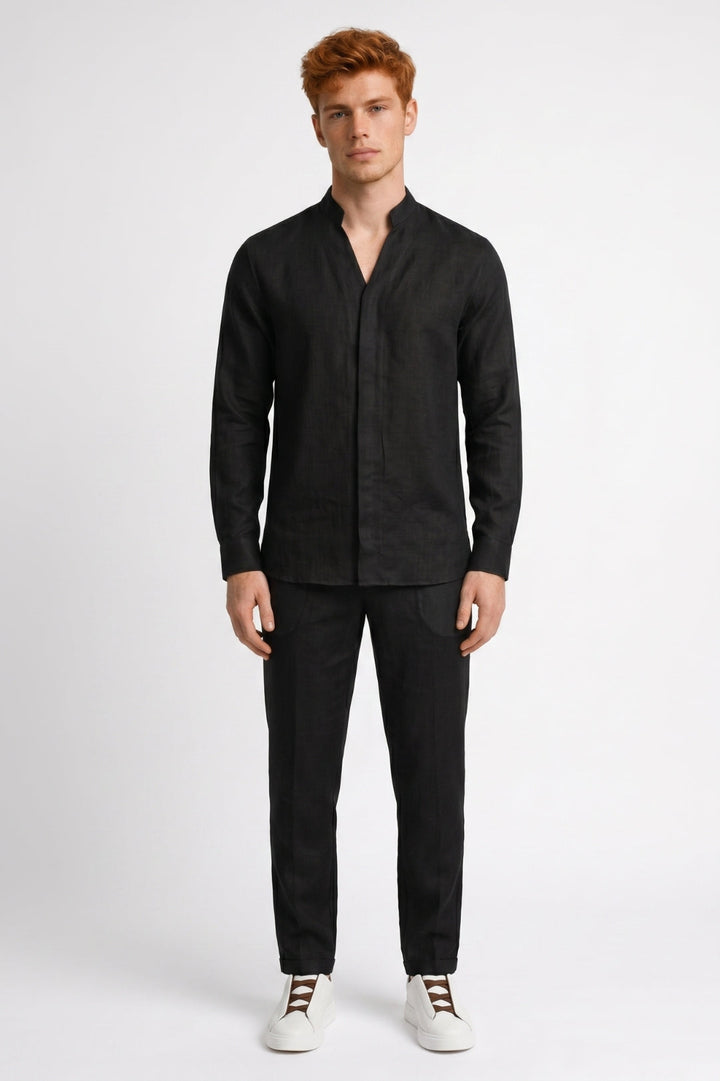 Lukas | Herren Sommer Set mit Stehkragen Hemd und Hose