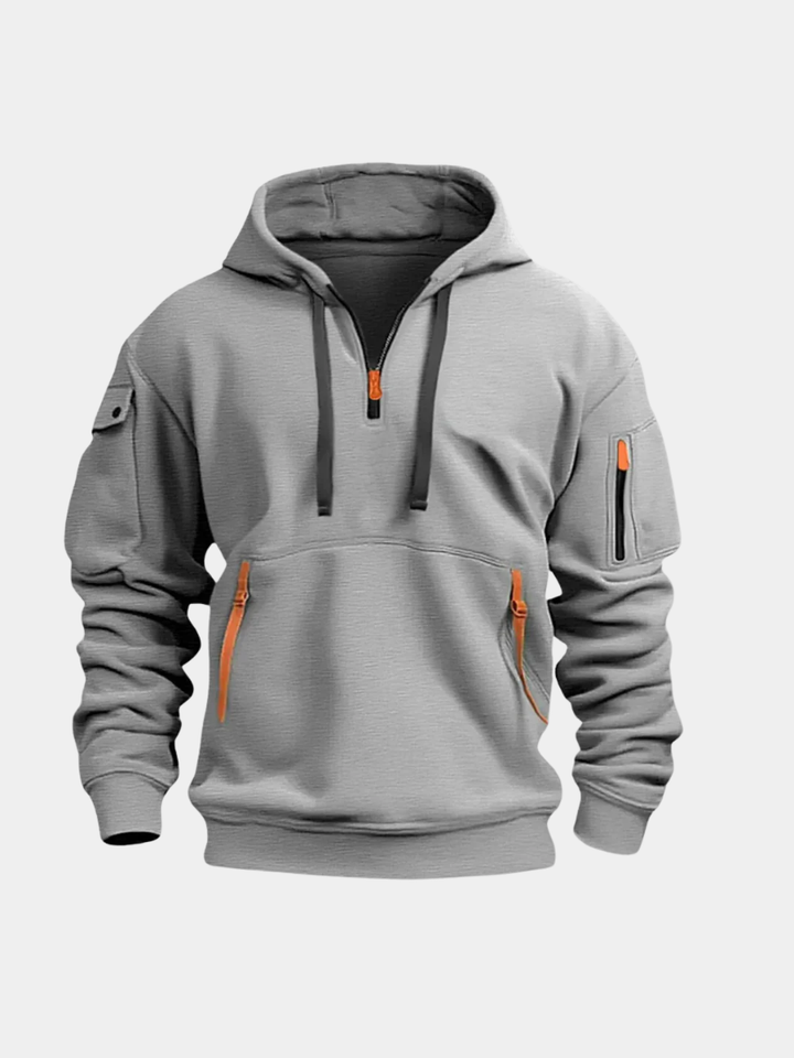 Mats | Herren Hoodie mit kurzem Reißverschluss