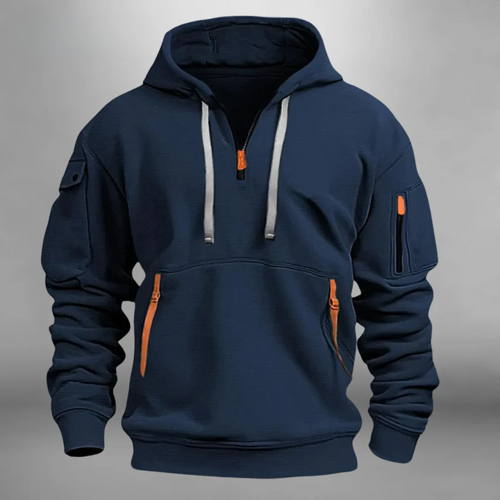 Mats | Herren Hoodie mit kurzem Reißverschluss