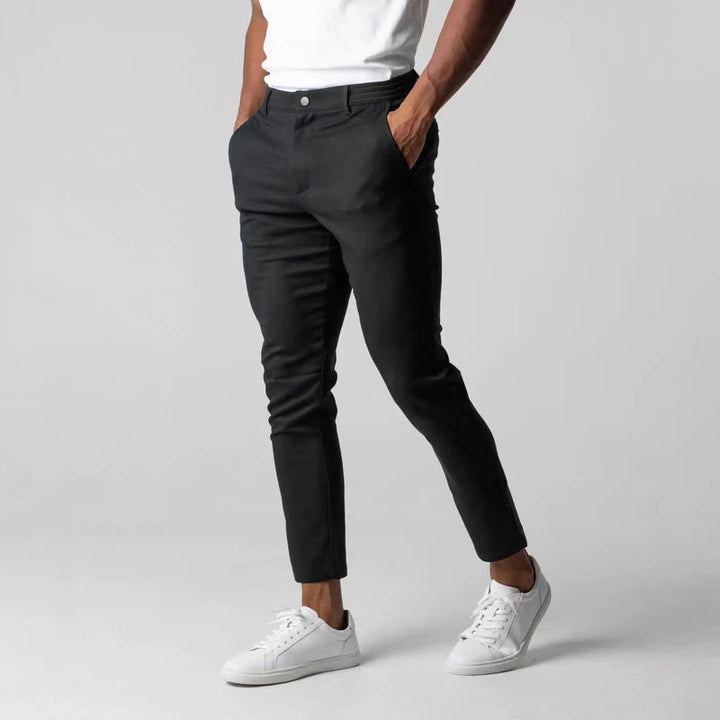 Henry | Herren Slim-Fit-Hose mit schmalem Bein und Knopfverschluss