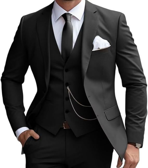 Herren Business Anzug Slim Fit 3-teilig mit Weste
