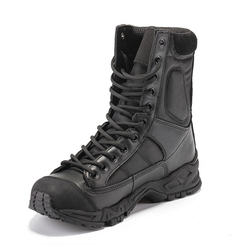 Herren Militärstiefel aus Stoff in Schwarz und Sandfarben