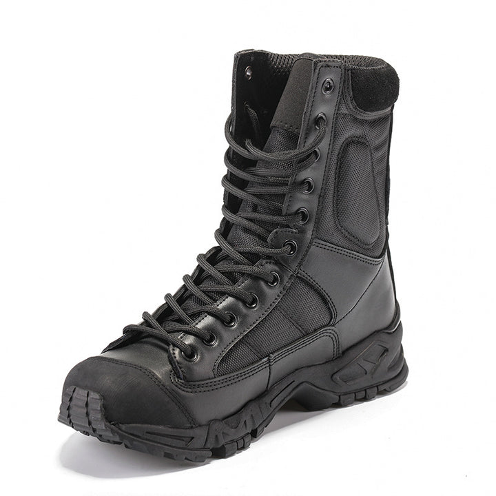 Herren Militärstiefel aus Stoff in Schwarz und Sandfarben