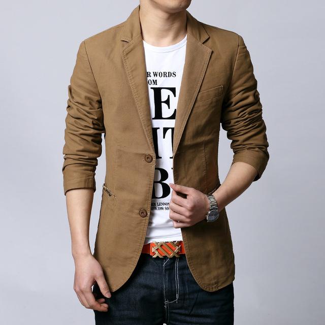 Herren Blazer Slim Fit Casual in Braun, Schwarz und Khaki