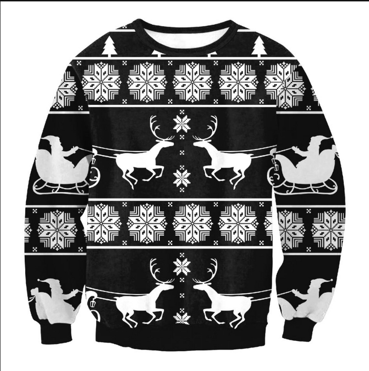 Lustiger Weihnachtspullover Herren mit Santa-Elf Motiv