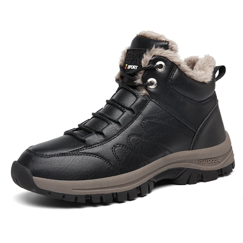 Herren Winterstiefel mit Schnürung und Plüschfutter