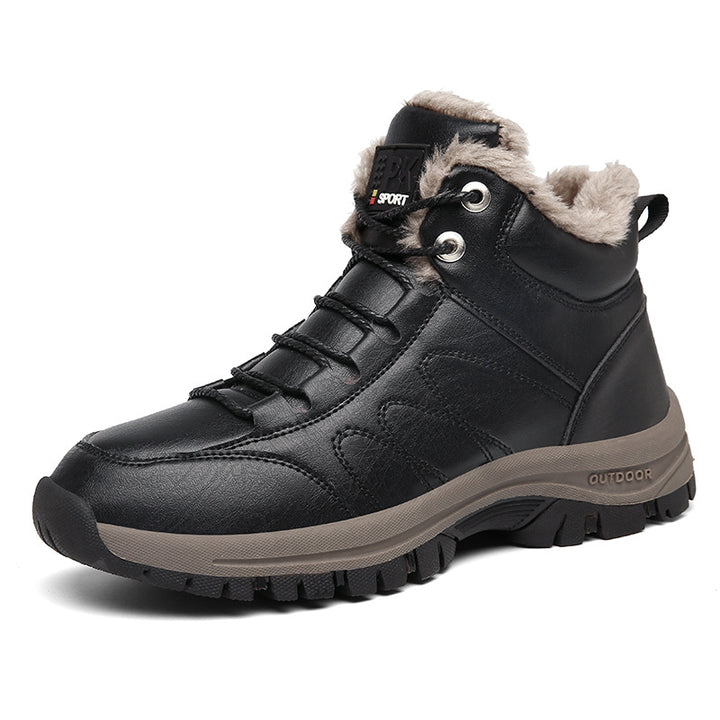 Herren Winterstiefel mit Schnürung und Plüschfutter