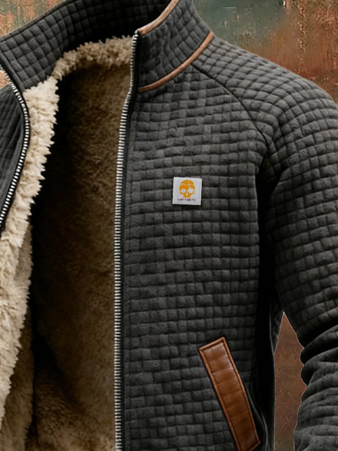 Herren Winterjacke gefüttert mit Steppdesign in Standardfarbe