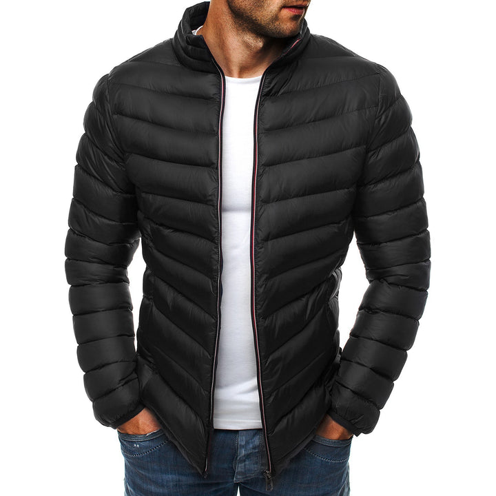 Gefütterte Herren Winterjacke mit Reissverschluss, Vorderansicht