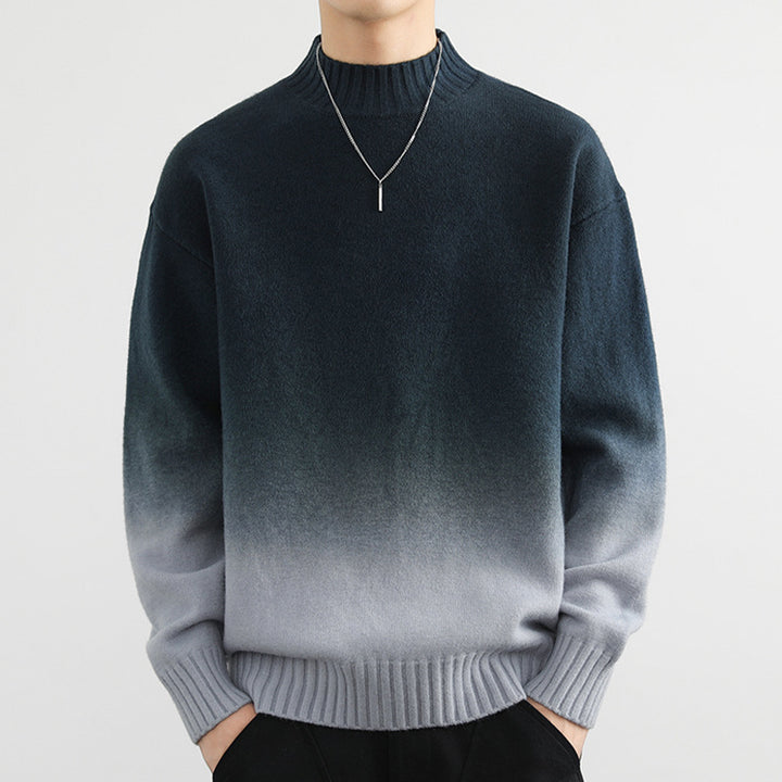 Herren Pullover mit Farbverlauf auf weissem Hintergrund