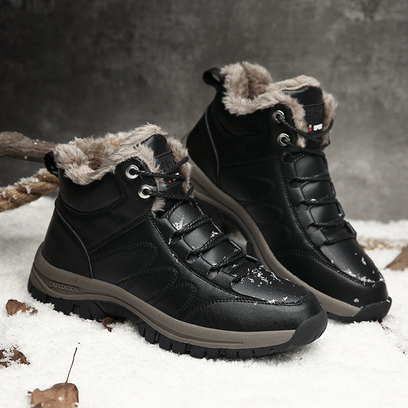 Herren Winterstiefel mit Schnürung und Plüschfutter