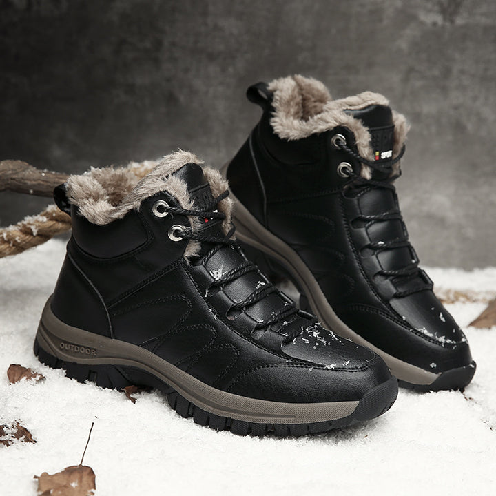 Herren Winterstiefel mit Schnürung und Plüschfutter