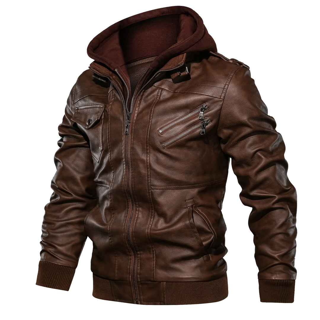 Herrenjacke im Slim Fit mit Revers und Reissverschluss