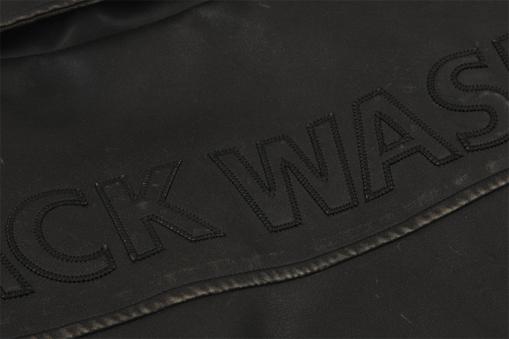 Herren Lederjacke im Used-Look in Schwarz und Khaki
