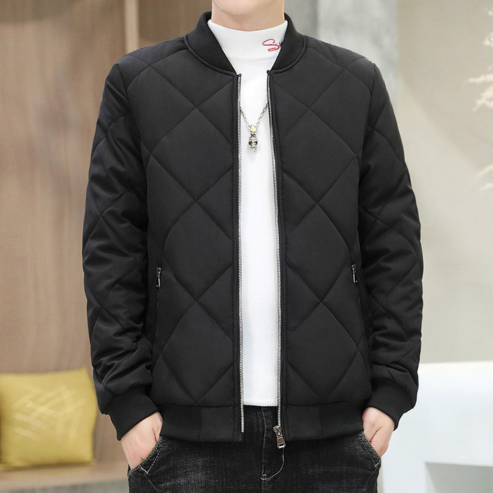 Herren Winterjacke gesteppt in Schwarz Vorderansicht